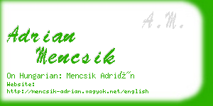 adrian mencsik business card